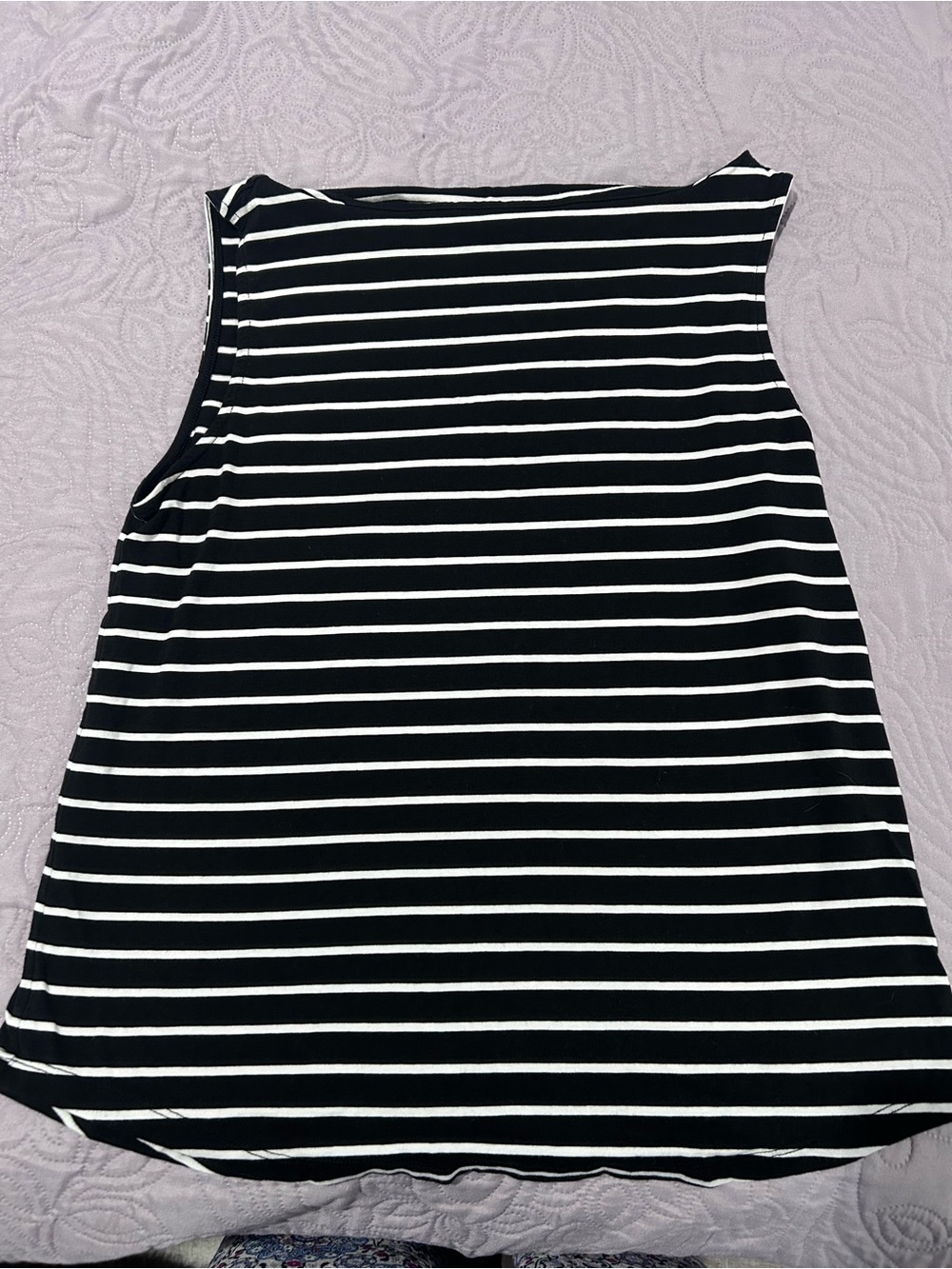 GAP Black and White Striped Sleeveless Top